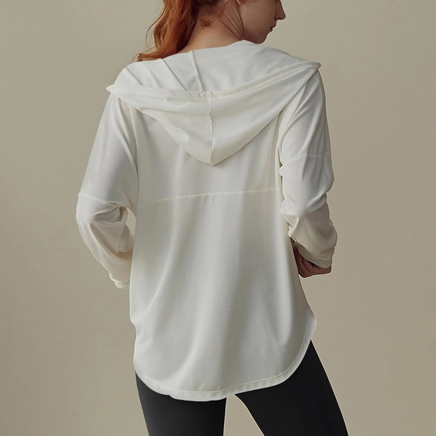 Women's Solid Color Fashion Sun Protection UV Jacket Full Zip Lightweight Jackets Athletic Workout Hoodie Shirt