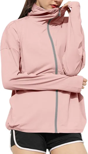 Women's Sun Protection Shirts Lightweight Jackets Cooling Hoodie Long Sleeve Full Zip Hoodies Shirt Tops for Outdoor