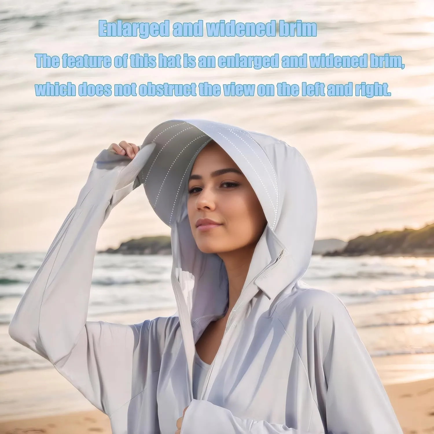 Women's Sun Protective Clothing - Full Zip UPF 50  UV Jacket - Breathable Long Sleeve Hoodie Sun Shirt
