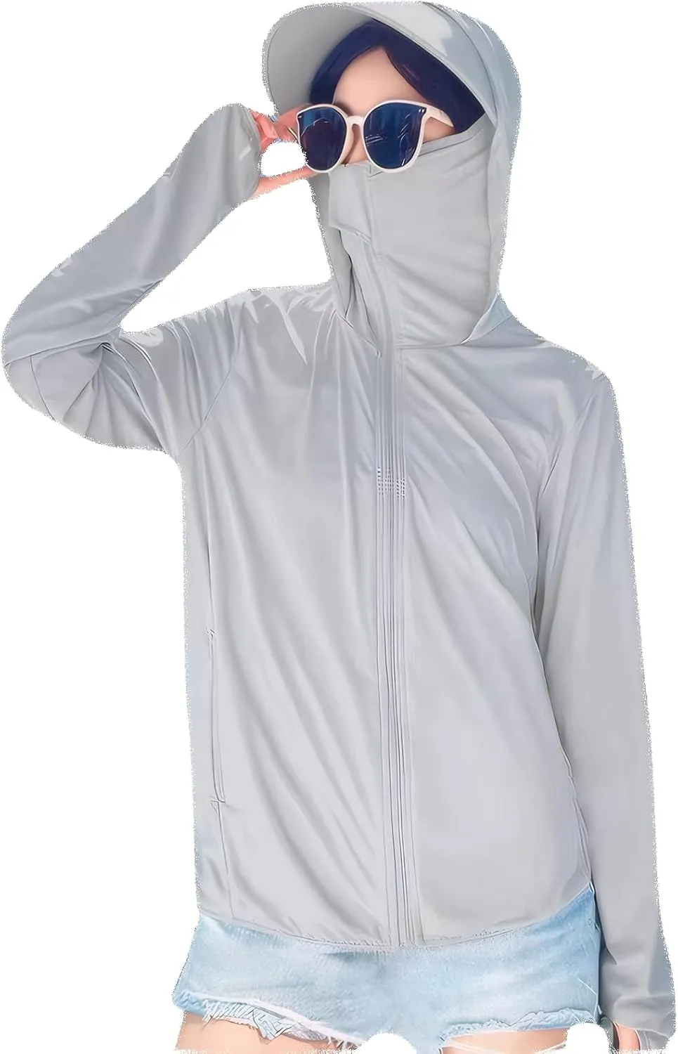 Women's Sun Protective Clothing - Full Zip UPF 50  UV Jacket - Breathable Long Sleeve Hoodie Sun Shirt