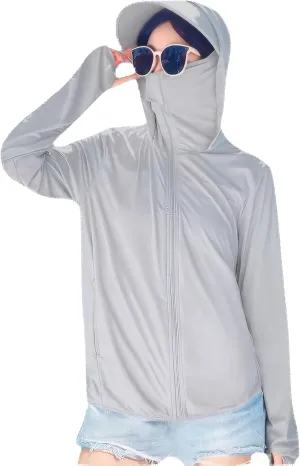 Women's Sun Protective Clothing - Full Zip UPF 50  UV Jacket - Breathable Long Sleeve Hoodie Sun Shirt