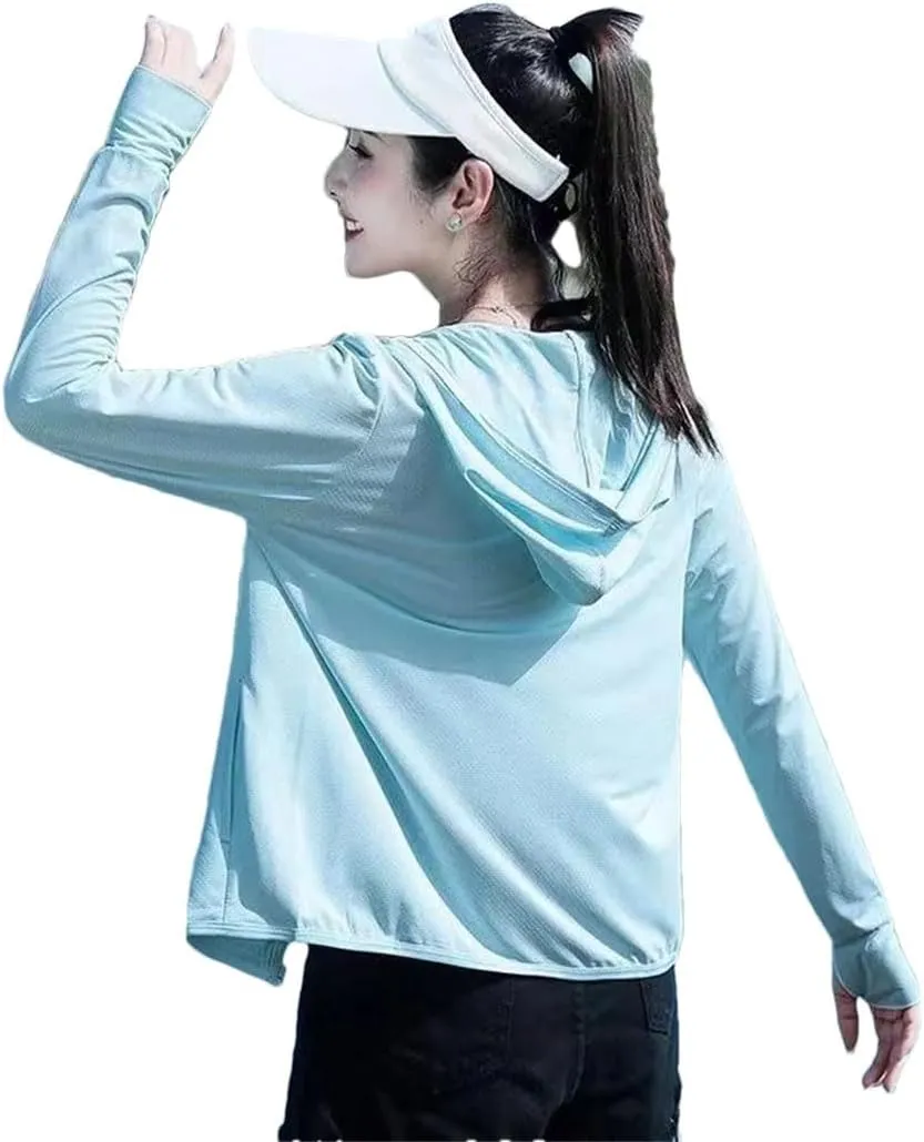 Women's Sunscreens Jacket Summer 2024 Thin UV Coat Breathable Sun-Protective Clothing Hooded Tops Female