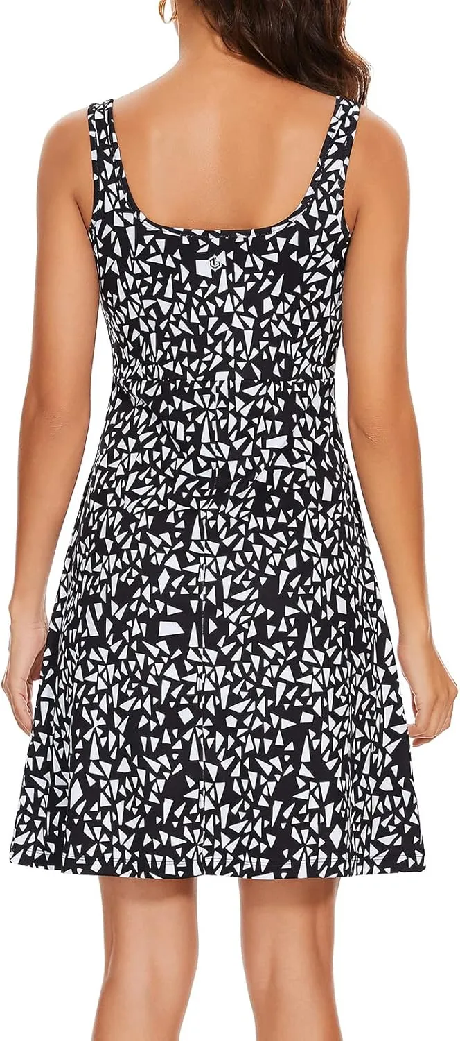Women’s UPF 50  Tank Dress A-Line with Pockets Breathable Quick Dry Sun Protection for Hiking Camping Beach Outdoor