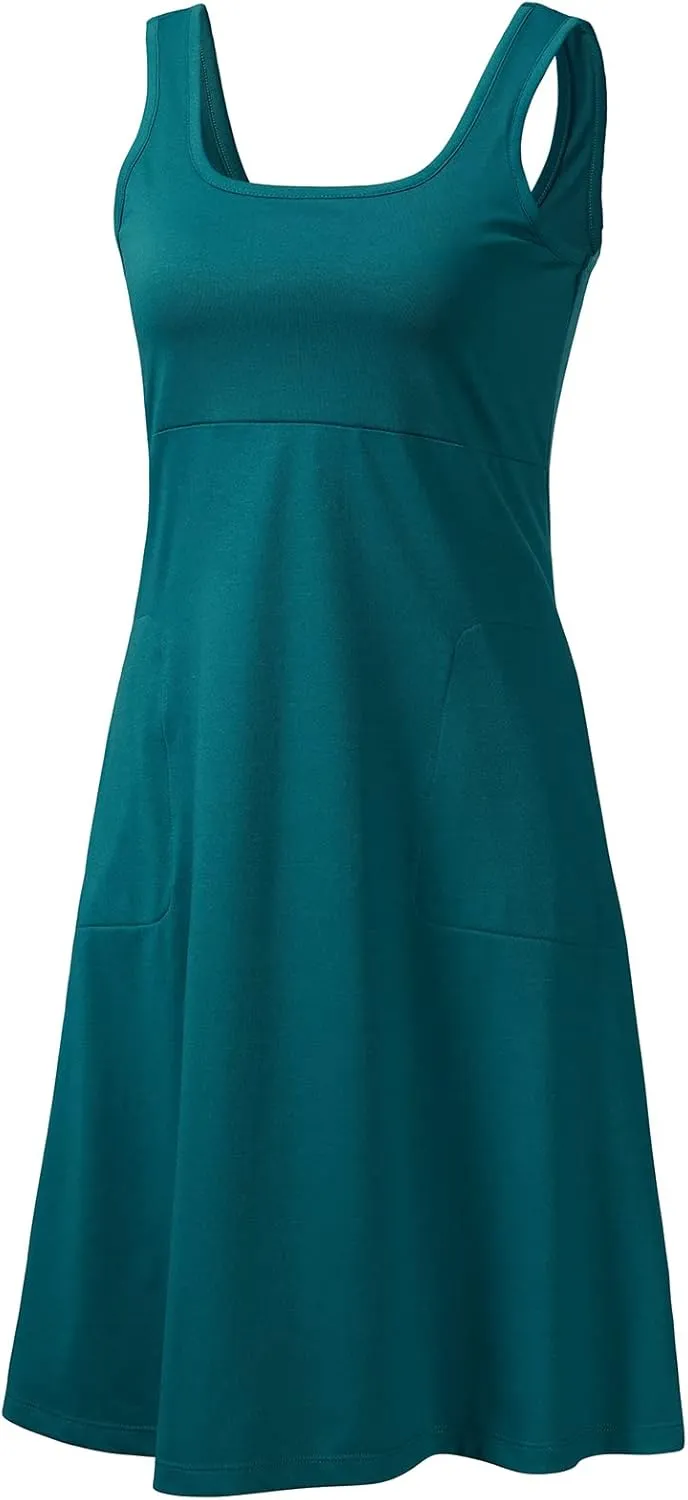Women’s UPF 50  Tank Dress A-Line with Pockets Breathable Quick Dry Sun Protection for Hiking Camping Beach Outdoor