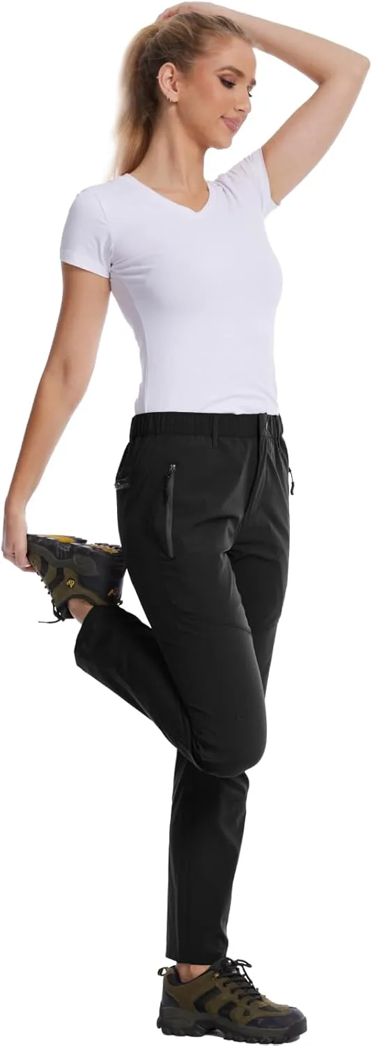 WORK IDEA Women's Hiking Pants Outdoor Water-Resistant Quick Dry Flex Travel Pants Lightweight