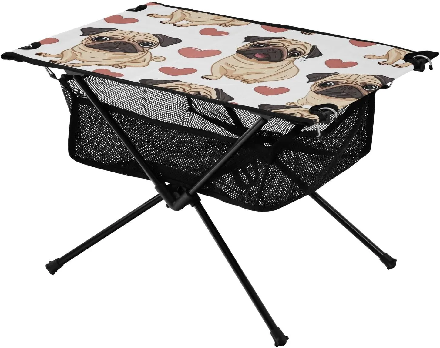 xigua Cute Dogs Folding Camping Table,Portable Camp Table with Carry Bag Beach Table Folding Table for Picnic, Camp,Party,Travel123