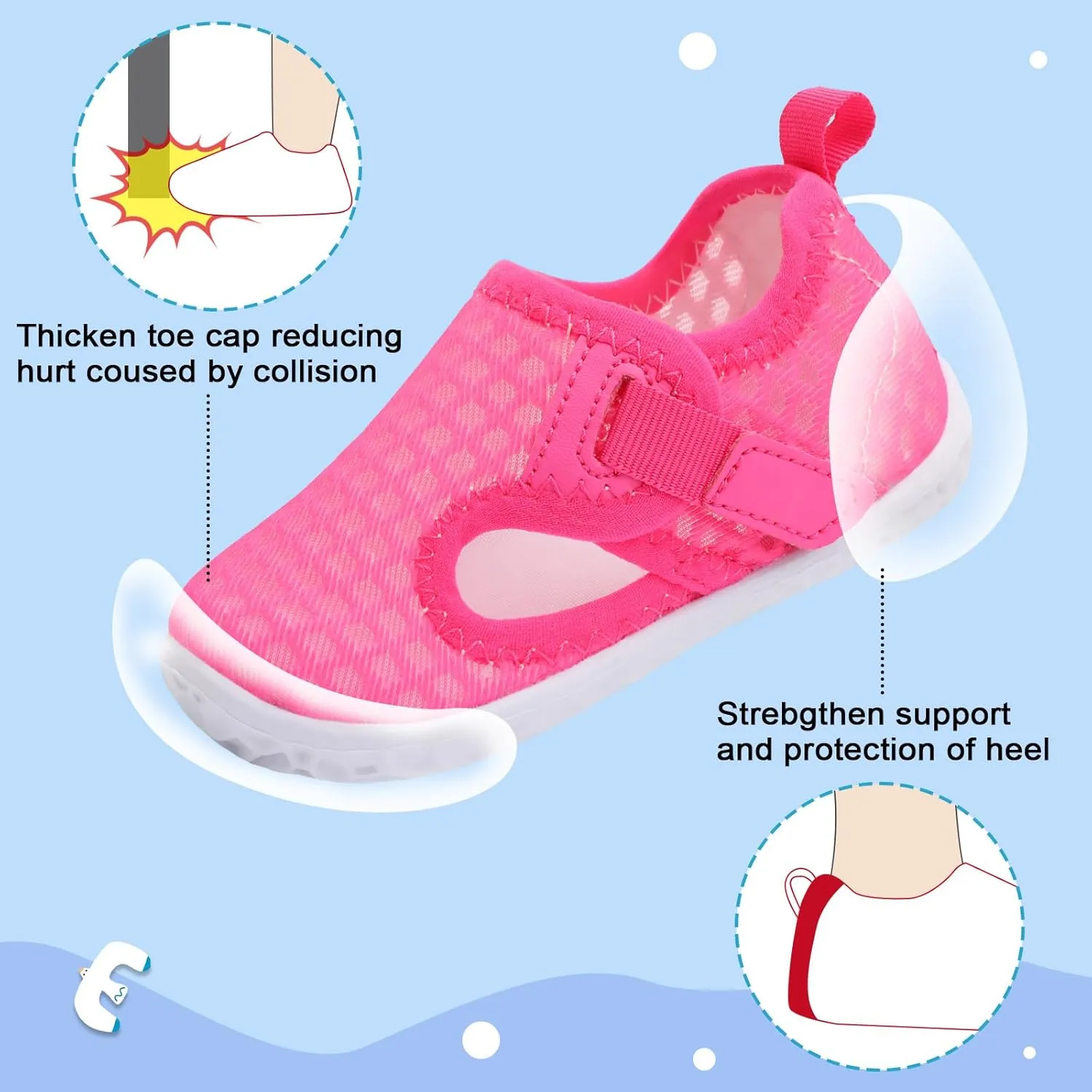 XIHALOOK Toddler Water Shoes for Boys Girls Kids Quick Dry Aqua Skin Barefoot for Beach Swim Pool River