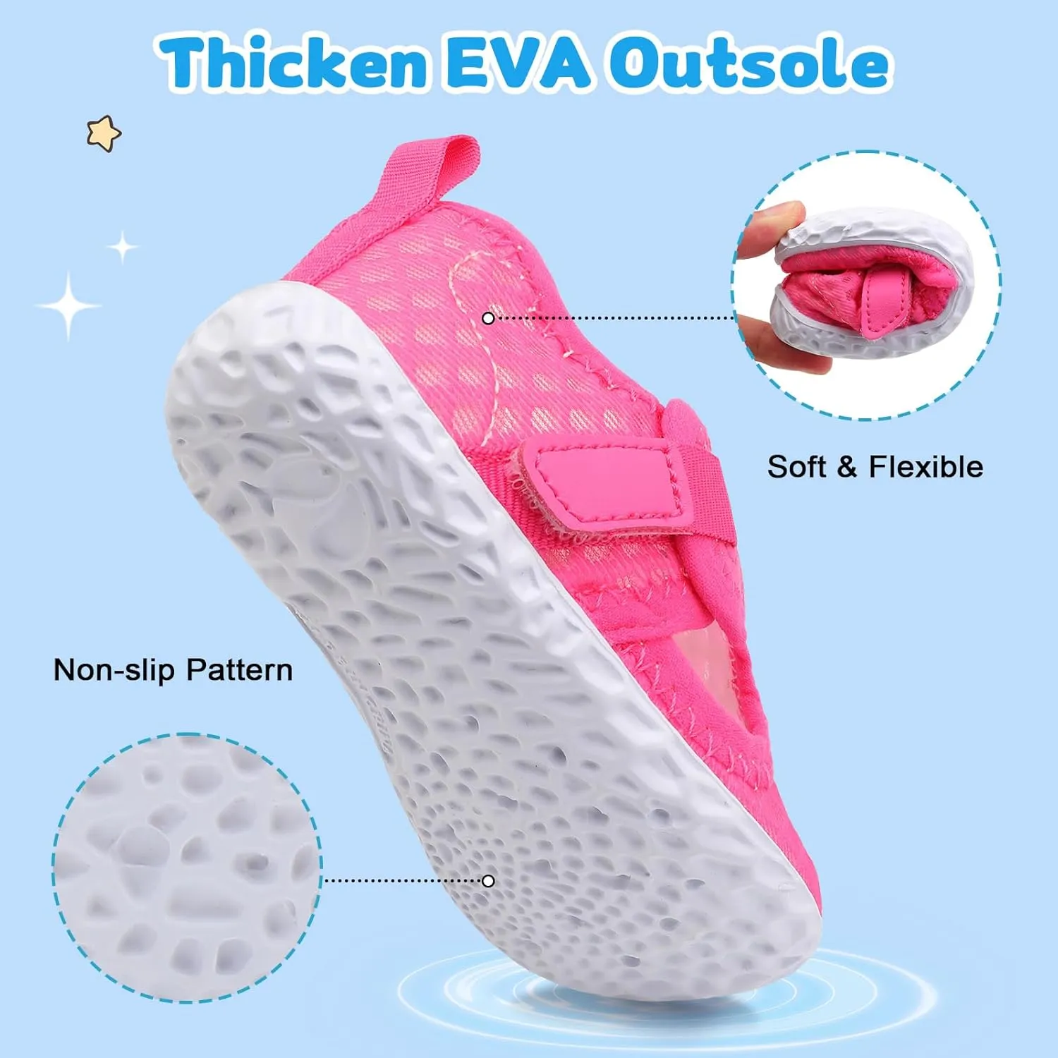 XIHALOOK Toddler Water Shoes for Boys Girls Kids Quick Dry Aqua Skin Barefoot for Beach Swim Pool River