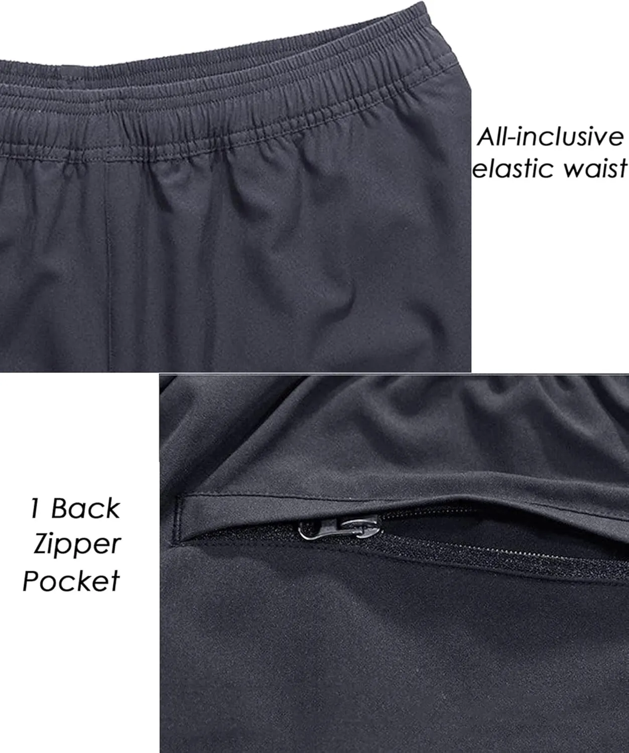 XinYangNi Men's 10" Athletic Shorts Lightweight Outdoor Quick Dry Basketball Running Workout Hiking Tennis Shorts Zip Pockets