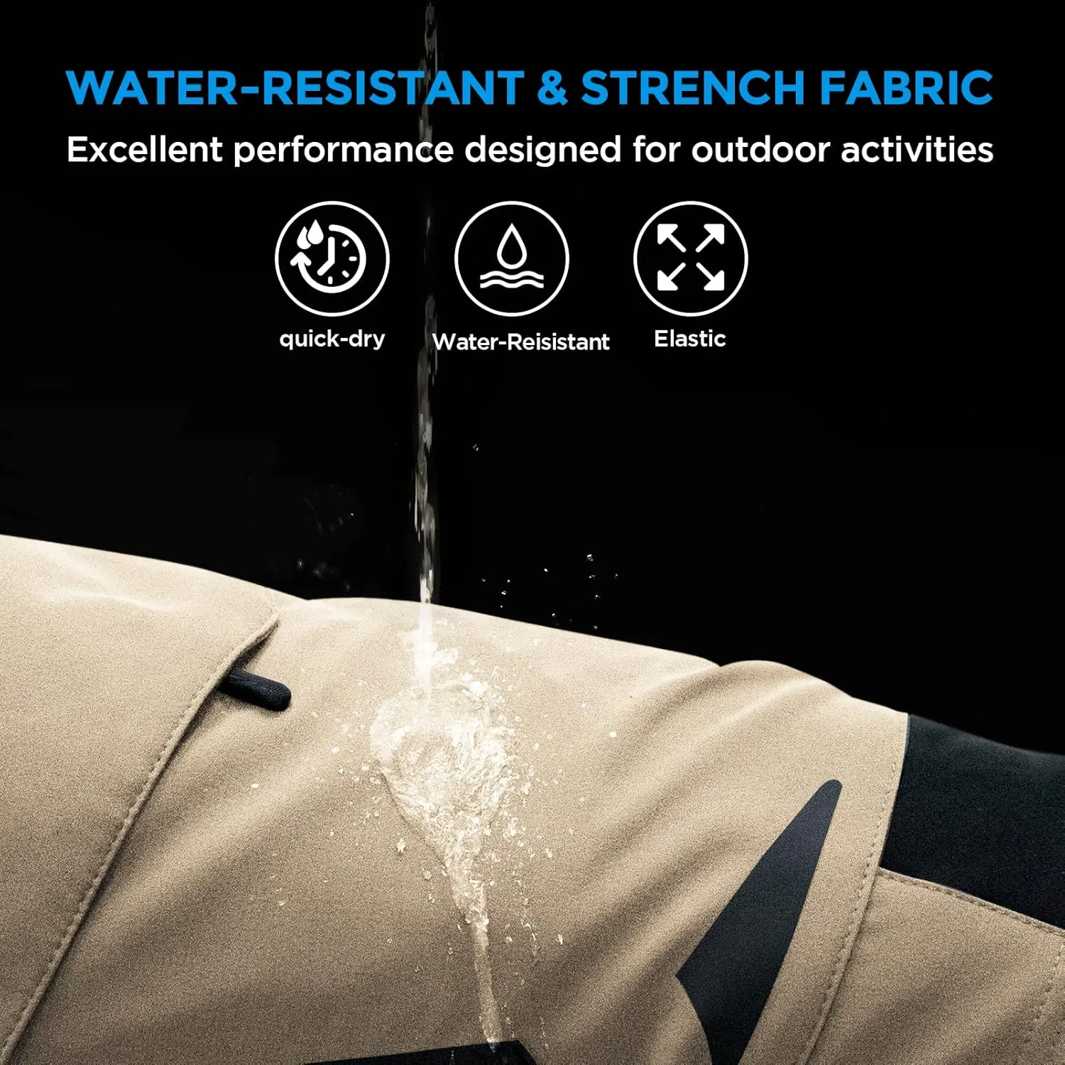 XKTTAC Men's Outdoor Quick Dry Lightweight Stretchy Shorts for Hiking, Tactical, Camping, Travel with 6 Pockets
