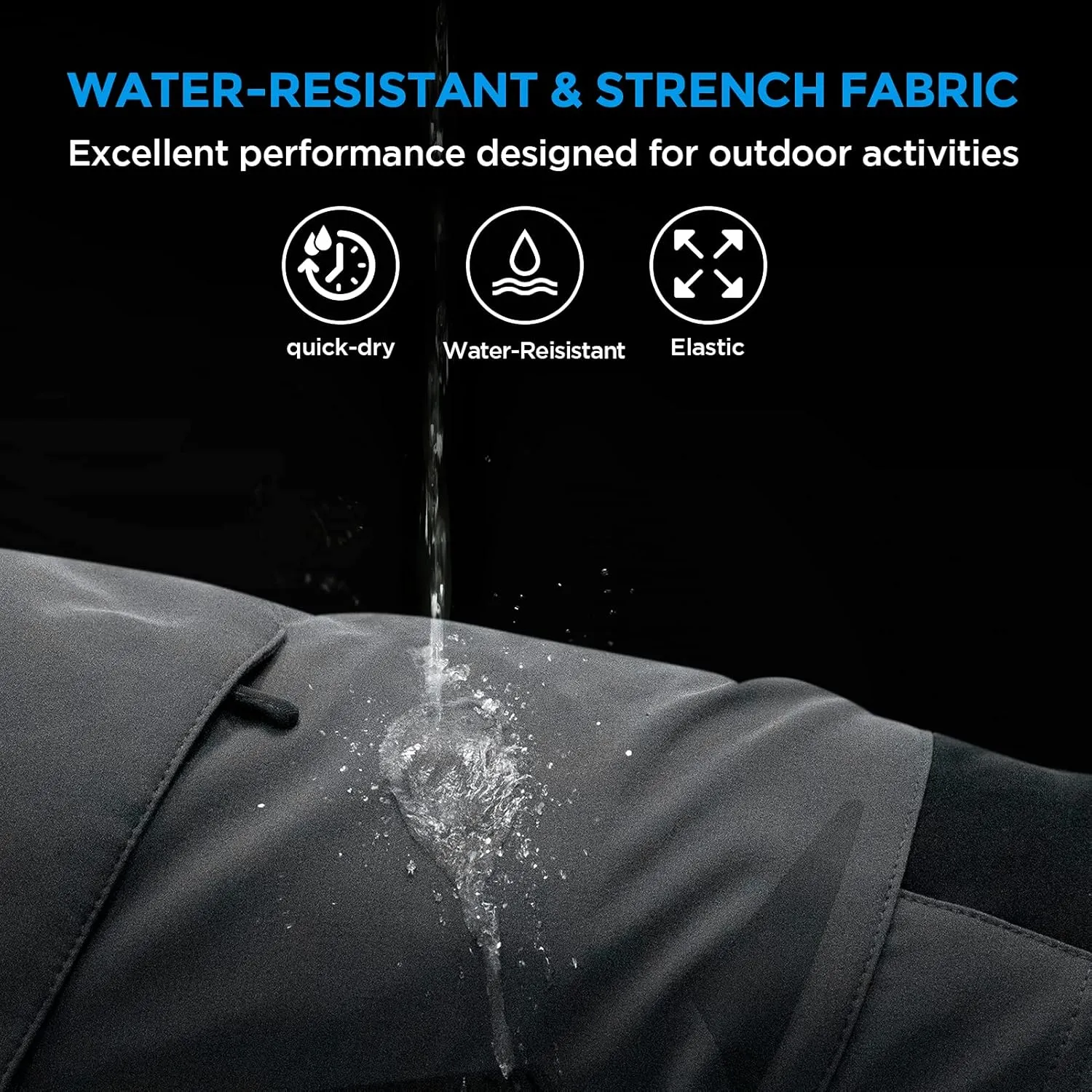 XKTTAC Men's Outdoor Quick Dry Lightweight Stretchy Shorts for Hiking, Tactical, Camping, Travel with 6 Pockets