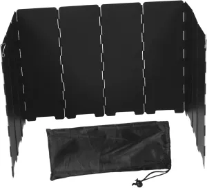 Yardwe Folding Windshield for Camping Stove: 10-Panel Iron Wind Deflector for Gas Burner BBQ Grill - Portable Outdoor Stove Windscreen