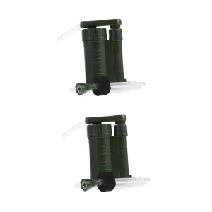 YARNOW 2 Pcs Water Filter Survival Gear Car Kits Water Bottle Hand Pump Pump Water Filter Bottle Water Purifier Water Filtration System Water Filtration Device Green Abs