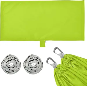 Yellowish Green Solid Color Camping Hammock, 330 lbs with 2 Tree Straps, Carry Bag, Single Portable Hammock for Outdoor/Indoor, Hiking, Beach, Backpacking, Travel
