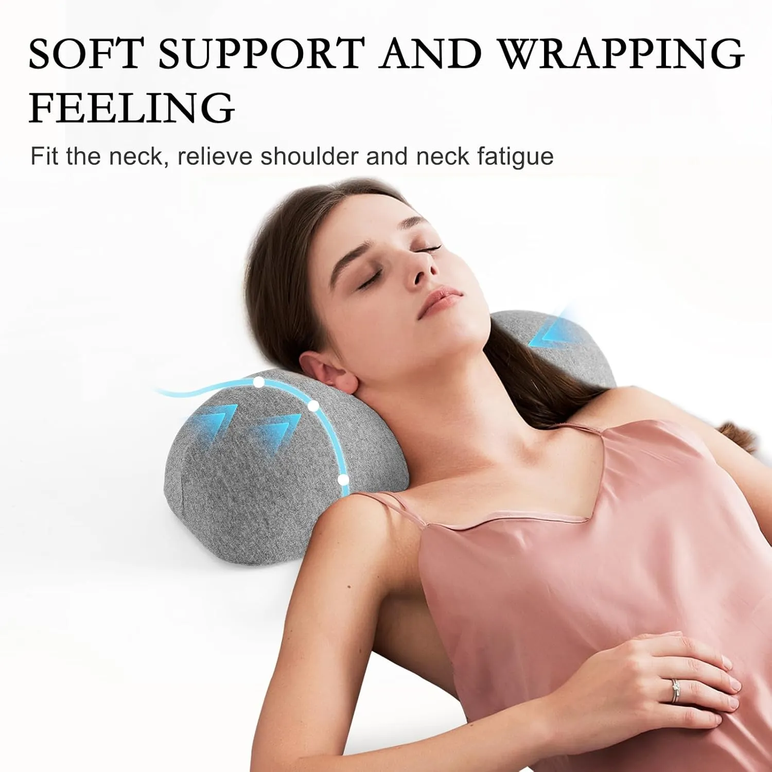YOUR MOON Memory Foam Travel Pillows, Small Camping Pillow for Sleeping, Portable Backpacking Hammock Camp Pillow for Hiking&Car, Camping Accessories, Neck Support Pillow(Light Gray)