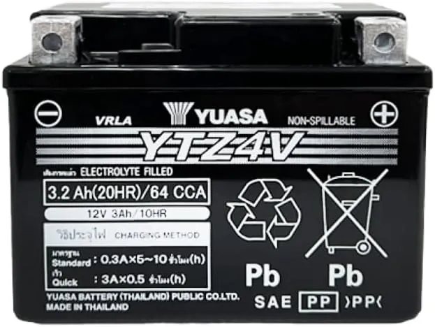 Yuasa Battery YUAM724ZV intenance Free AGM 12-Volt Battery