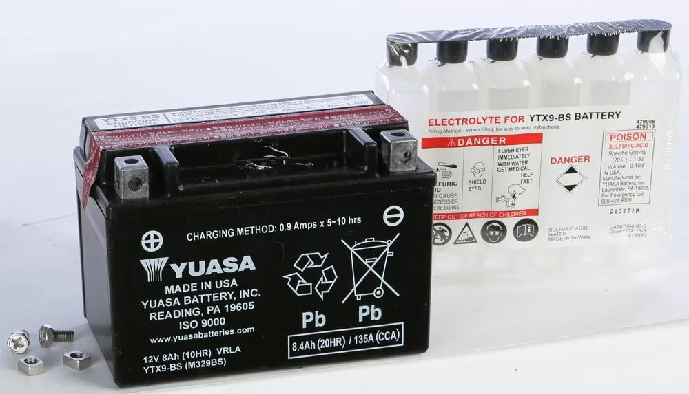 Yuasa Maintenance Free Battery YTX9-BS YUAM329BS (PLT-144)