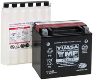 Yuasa YUAM3RH4STWN YTX14-BS Maintenance Free Battery with Acid Pack