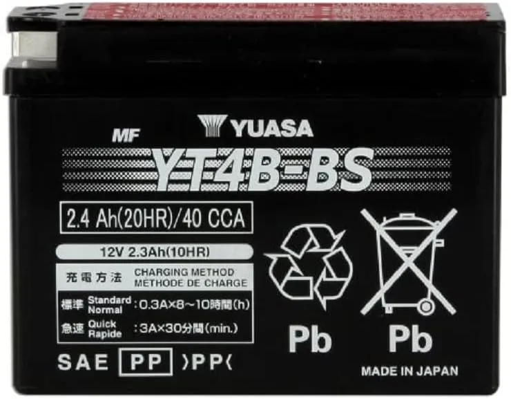 Yuasa YUAM62T4B YT4B-BS Battery, Multi-Colored