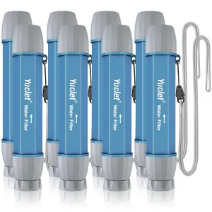 YWF01 Water Filter Straw for Drinking Survival, Portable Water Filter Water Filtration System Prepper Gear and Supplies for Emergency Preparedness, Camping, Hiking, Backpacking and Travel, 8 Pack