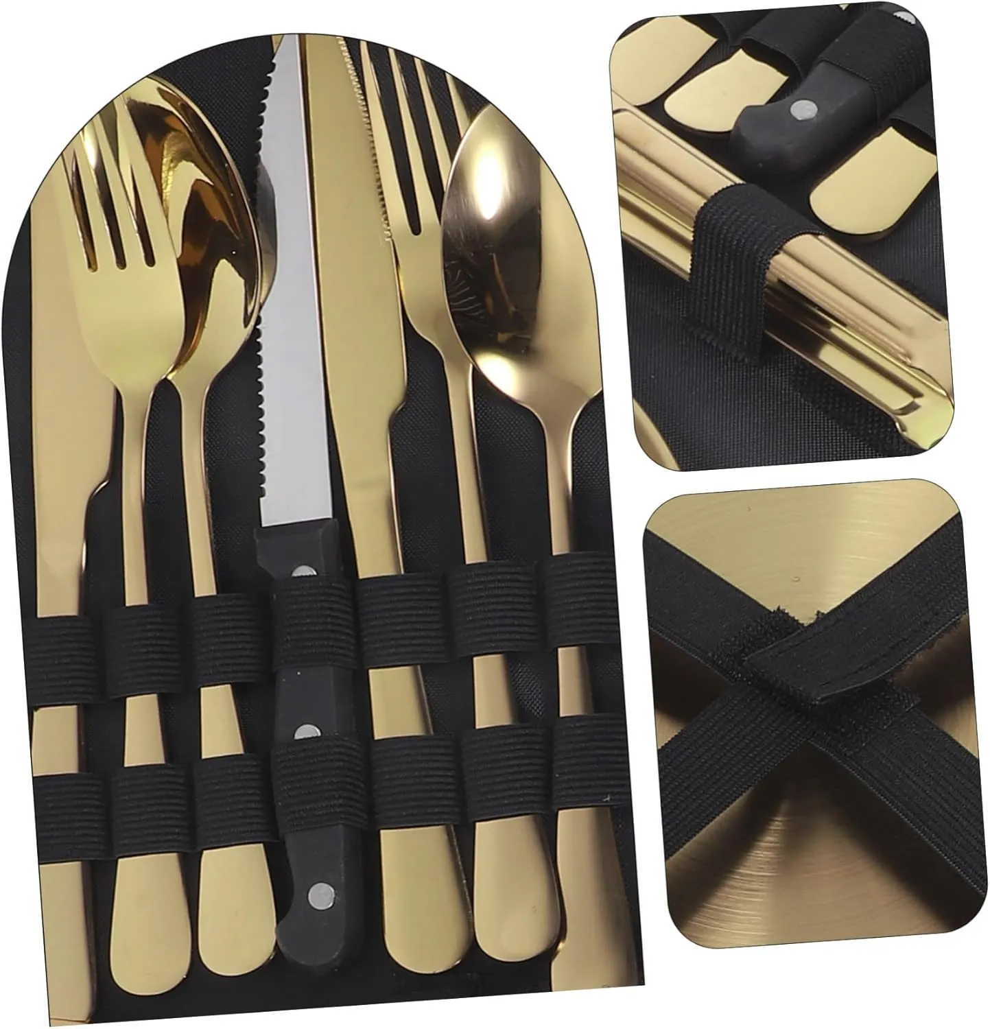Zerodeko Sturdy Camping Fork Spoon Knife in Stainless Steel Compact Serving Utensils Set Storage Case for Outdoor Adventures