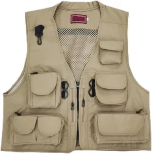Ziker Men's Mesh Breathable Openwork Camouflage Journalist Photographer Fishing Vest Waistcoat Jacket Coat