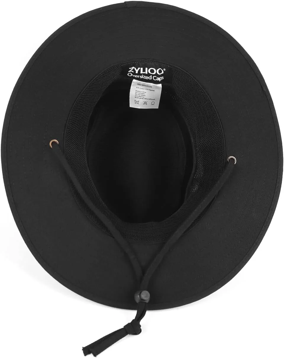 Zylioo XXL Oversize Safari Sun Hat with Wide Brim,Large Mesh Fishing Hat,Sun Protection Summer Hat for Hiking,Camping