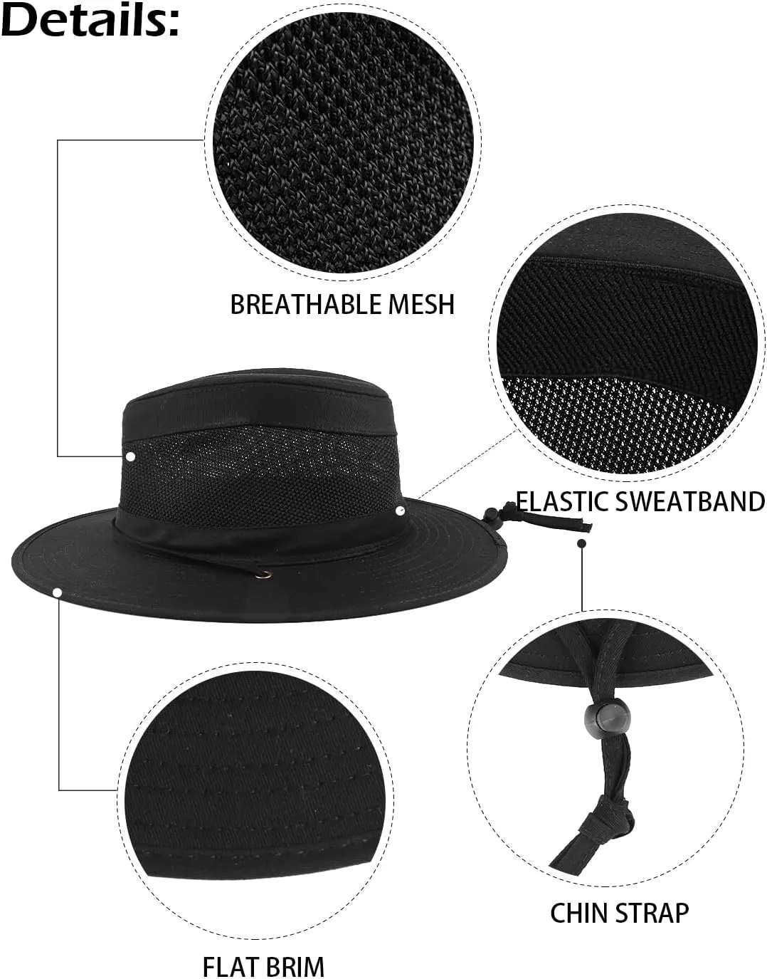 Zylioo XXL Oversize Safari Sun Hat with Wide Brim,Large Mesh Fishing Hat,Sun Protection Summer Hat for Hiking,Camping